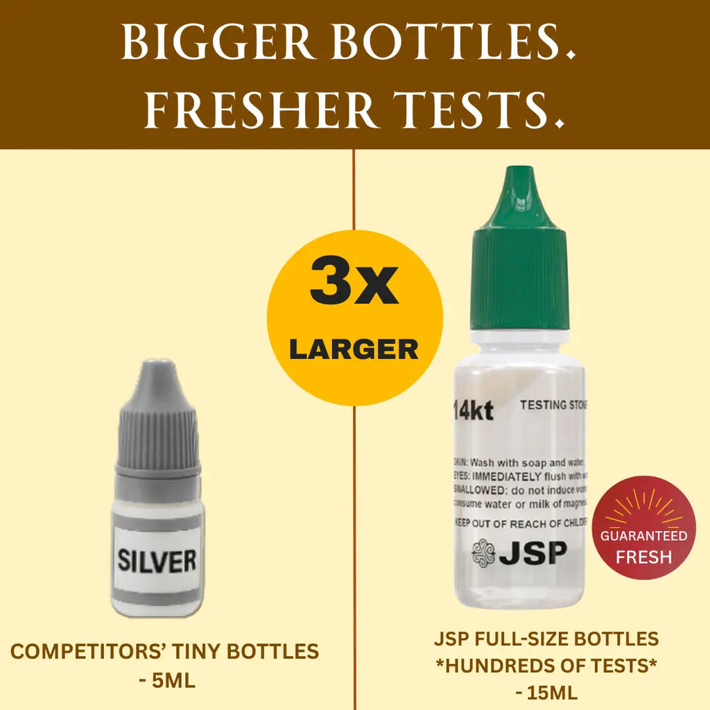 Gold, Silver, & Platinum Testing Kit 10K-24K JSP Acids, Diamond Tester, Digital Scale, Magnifier Loupe, Files & Test Bars