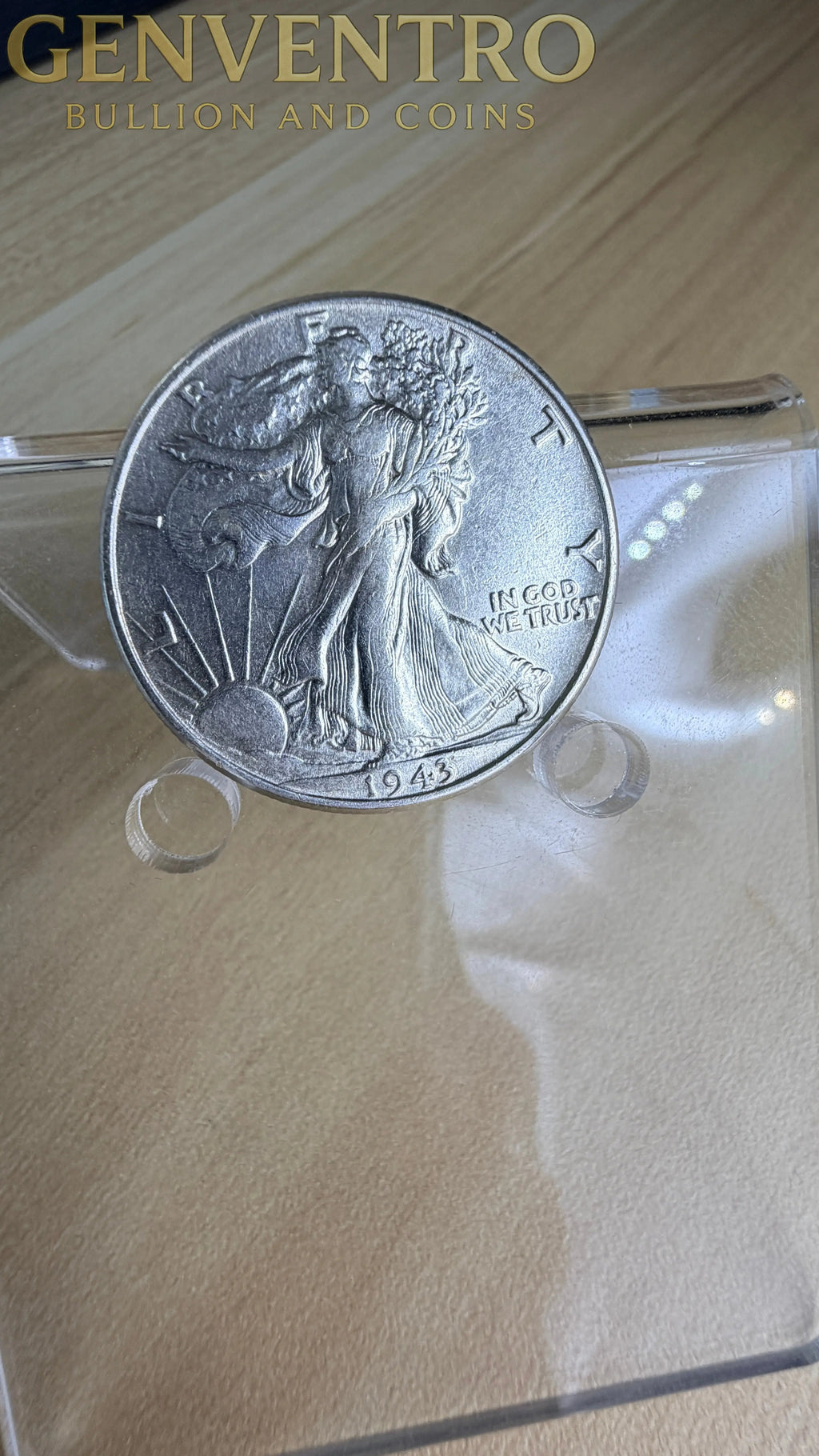 1943 Walking Liberty Half Dollar 90% Silver  Brilliant Uncirculated BU