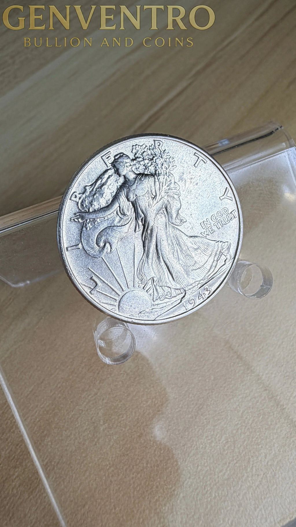 1943 Walking Liberty Half Dollar 90% Silver  Brilliant Uncirculated BU