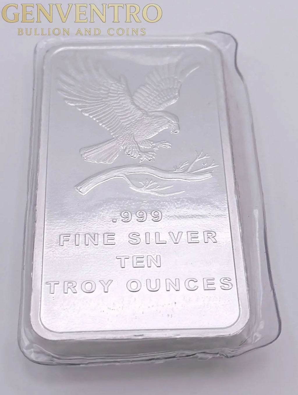 SilverTowne 10 oz Silver Bar .999 Fine Silver - Eagle Design - New in Wrap